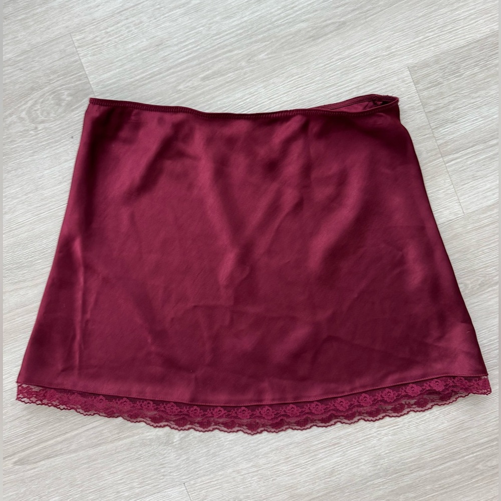 Red Slip Skirt with lace trim - Small - BP/Nordstrom